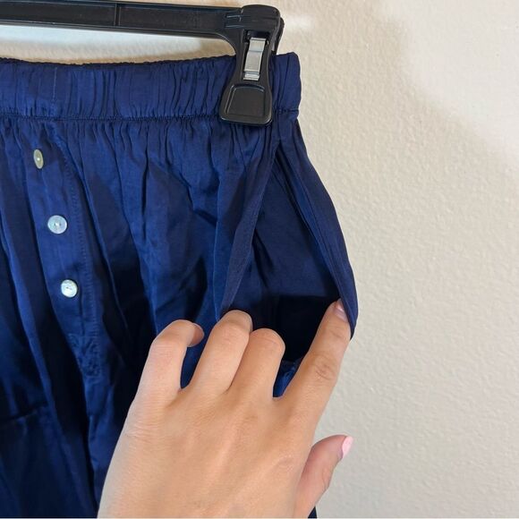 DONNI. Silky Flared Pants in Navy Blue XS NWT - Picture 8 of 13